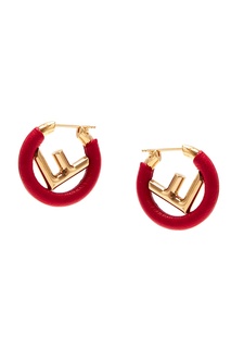 Бордовые серьги с логотипами Fendi