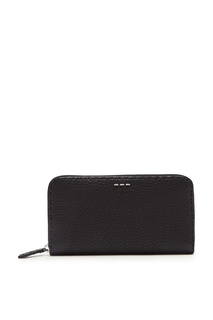Черное кожаное портмоне с отделкой Fendi