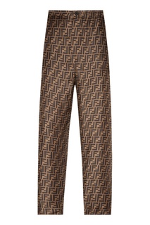 Шелковые брюки с монограммами Fendi