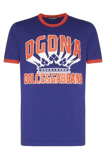 Синяя футболка с рисунком Dolce & Gabbana
