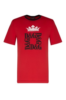 Красная футболка с логотипом Dolce & Gabbana