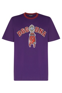Фиолетовая футболка с принтом Dolce & Gabbana