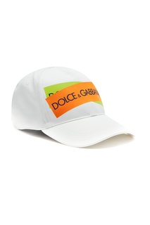 Белая футболка с цветными вставками Dolce & Gabbana
