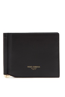 Черное-кожаное портмоне-книжка Dolce & Gabbana