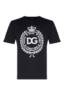 Темно-синяя футболка с логотипом Dolce & Gabbana