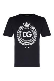 Темно-синяя футболка с логотипом Dolce & Gabbana