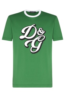 Зеленая футболка с логотипом Dolce & Gabbana