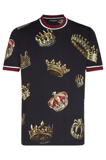 Черная футболка с декором Dolce & Gabbana