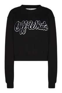 Короткий свитшот с надписью Off White