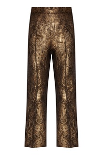 Золотистые брюки из парчи Sandro