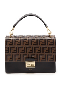 Черно-коричневая сумка Kan U с монограммами Fendi