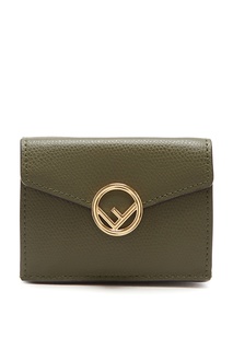 Зеленый кошелек с логотипом Fendi