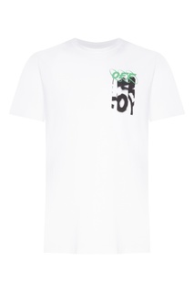 Белая футболка с принтом Off White