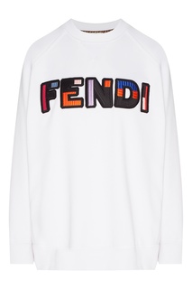 Белый джемпер с логотипом Fendi