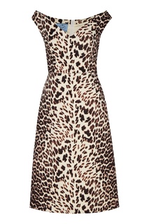 Леопардовое платье без рукавов Prada