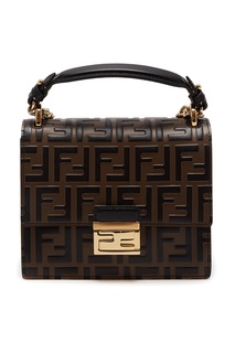 Коричневая сумка с логотипами Fendi