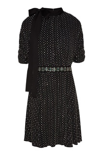 Черное блестящее платье Prada