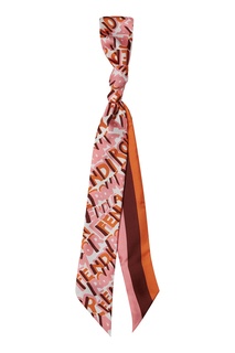 Розовый шарф-бандо с принтом Fendi
