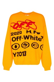 Желтый джемпер с логотипом Off White