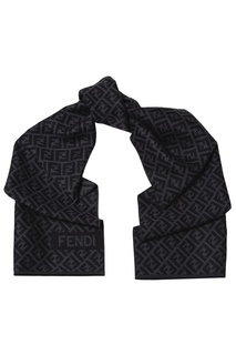 Серый шарф с монограммами Fendi