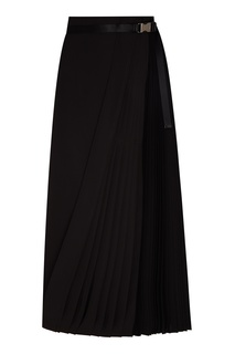 Длинная юбка с плиссированной вставкой Prada