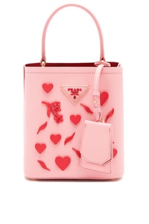 Розовая сумка Panier с отделкой Prada