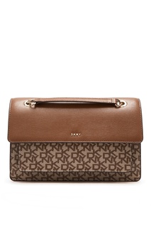 Коричневая сумка с монограммами Dkny