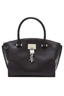Черная кожаная сумка Dkny