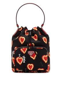 Черная сумка с принтом Prada