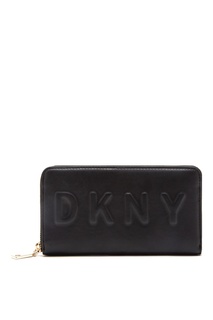 Черный кошелек с логотипом Dkny