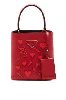 Красная сумка Panier с отделкой Prada