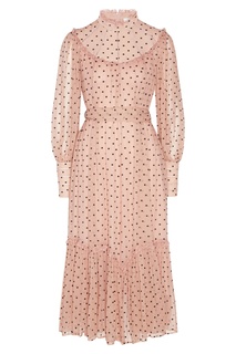 Розовое платье в горох Zimmermann