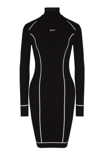 Трикотажное платье с контрастными линиями Off White