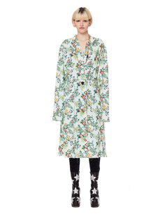 Зеленое хлопковое платье с цветами Vetements