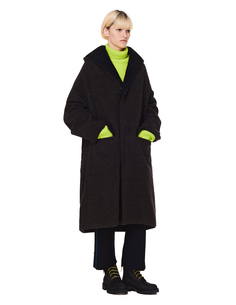 Коричневое пальто oversize из шерсти Y`s