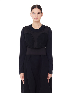 Черный топ с лифом из сетки Comme DES GarÇons