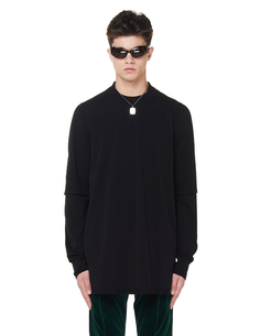 Черный лонгслив с двойным рукавом Drkshdw BY Rick Owens