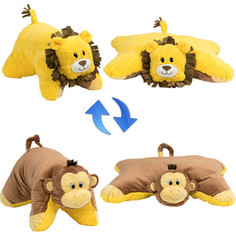 Мягкая игрушка 1Toy Подушка Вывернушка 2в1,Лев-Обезьянка (Т12042)