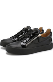 Кожаные кеды Frankie на шнуровке Giuseppe Zanotti Design