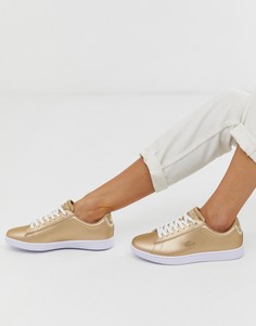 Золотистые кроссовки на шнуровке Lacoste - Золотой