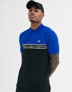 Синяя футболка-поло с окантовкой и логотипом Fred Perry - Синий