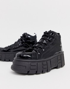 Черные высокие лакированные кроссовки ASOS DESIGN Dagger - Черный