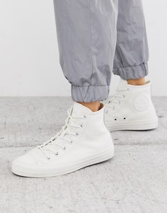 Высокие кожаные кеды белого цвета в винтажном стиле Converse Chuck Taylor All Star - Белый