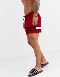 Красные шорты для плавания средней длины с логотипом Tommy Hilfiger - Красный