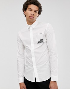 Рубашка с длинными рукавами и принтом Love Moschino - Белый