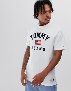 Белая футболка с большим логотипом на груди Tommy Jeans - Белый