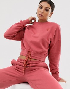 Розовый укороченный свитшот Converse - Розовый