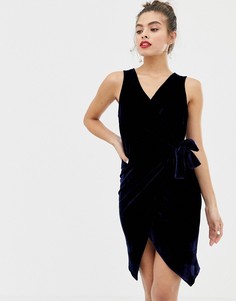 Бархатное платье с завязкой сбоку Parisian - Темно-синий