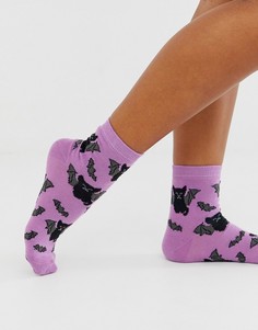 Фиолетовые носки с узором ASOS DESIGN Halloween - Фиолетовый