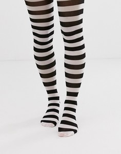 Черно-белые колготки в полоску ASOS DESIGN Halloween - Мульти
